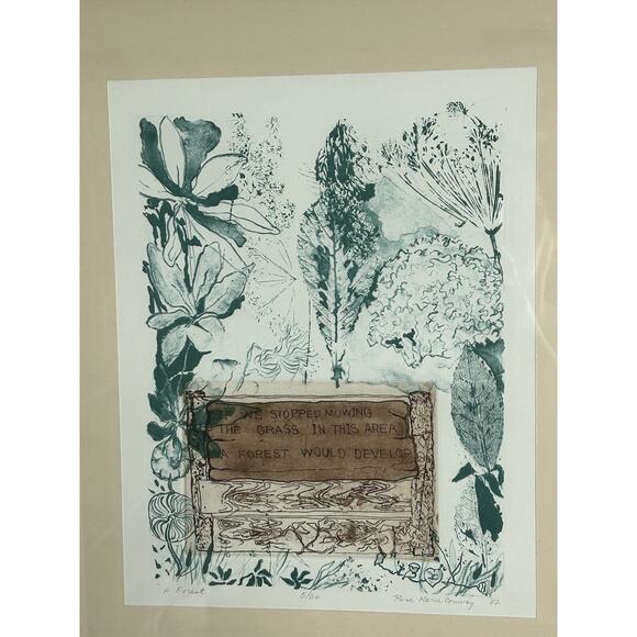 Sister Rose Marie Conway 1982 Art Signed Print A Forest 5/20 etching - Picture 3 of 4